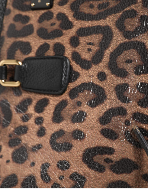 Dolce & Gabbana GLAM Leopard Tote Bag in Brown Leather for Women